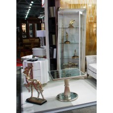 Приставной столик FLORENCE отделка сусальное серебро, покрытое лаком шампань, зеркало