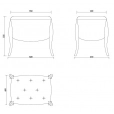 Пуфик RIMINI отделка бежевый матовый лак, ткань Lodi-02