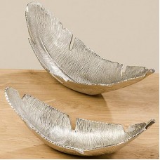 Декоративная тарелка Leaf (2 штуки) ART отделка серебро