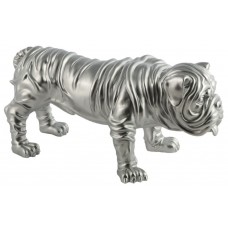 Скульптура Glossy Pug silver
