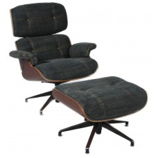 Кресло+пуф Eames Chair jeans dark grey