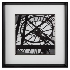 Постер с паспарту в раме Paris Clock